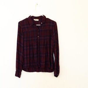 Hollister Burgundy Plaid Shirt